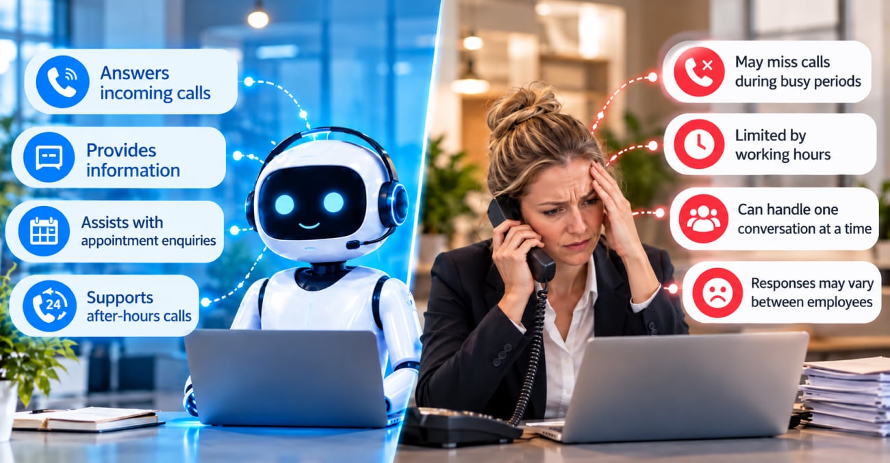 AI Voice Agents vs Human Receptionists: What Can AI Really Do? 